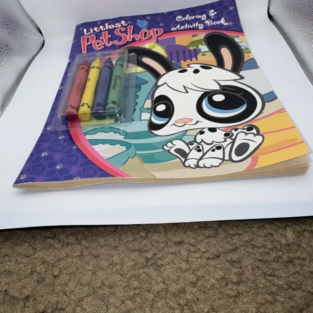Littlest Pet Shop Coloring & Activity  Book 2007 Crayons HTF Rare LPS